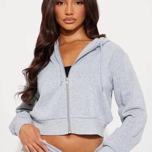 Women's Gray Zip-Up Hoodie